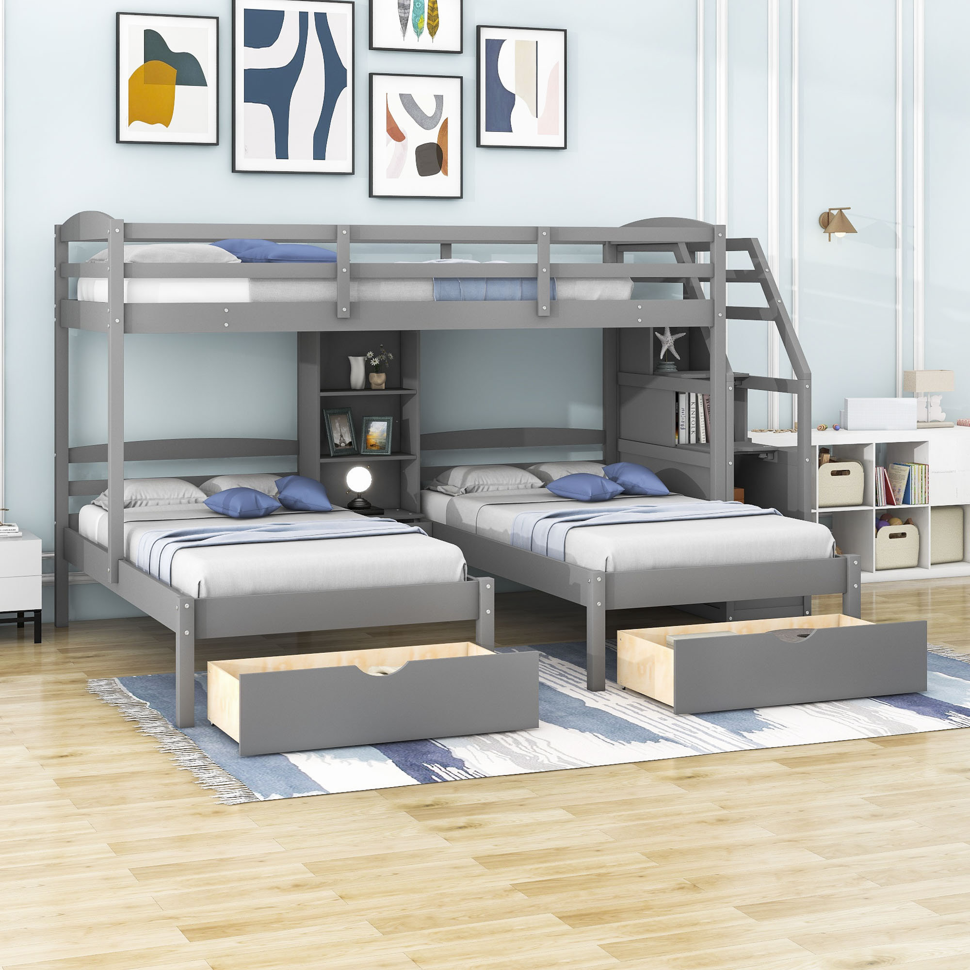 Powell newton twin bunk bed cheap set