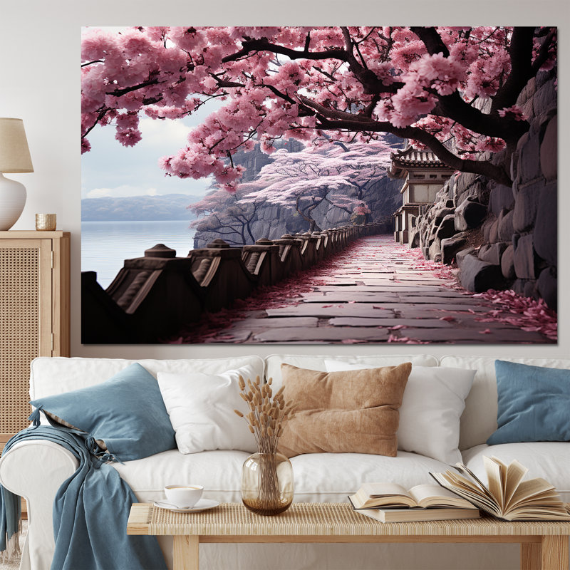 Art japonais, fleur de cerisier rose - Art mural japonais