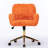 Orange Office Chair With Artificial Alpaca Wool Padding, Golden Metal Base, 320Mm Enlarged 40 Reclining Feature In Color, Wool, Expanded Base For Bedroom-1121299531