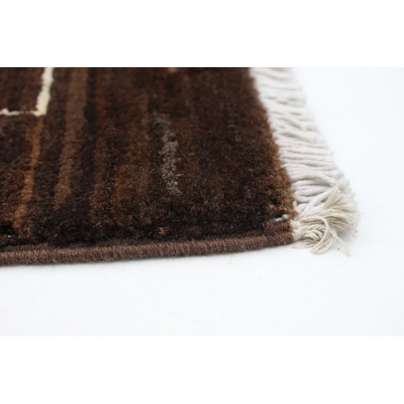 Tapis unique brun foncé en laine noué à la main de style nouvel âge de 18 pi 8 po 10 po x 12 pi Pako