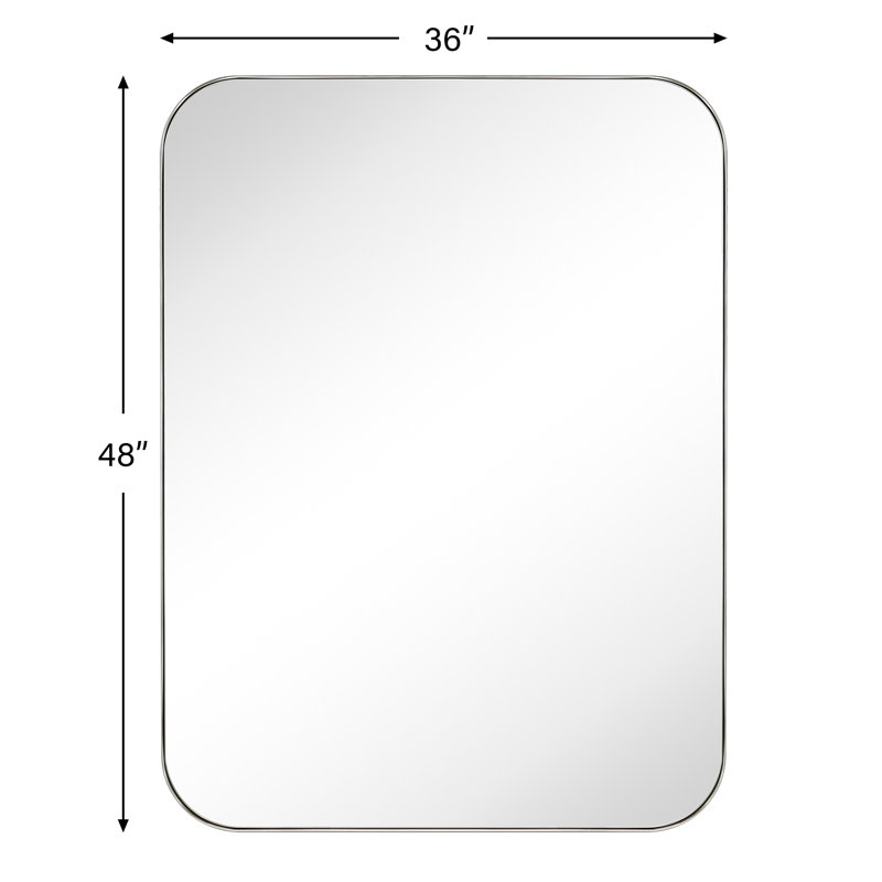 Miroir mural Josilyn, Nickel brossé, 48 po x 36 po