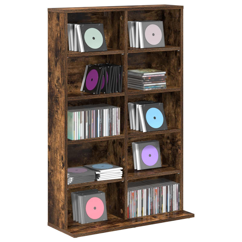 97.5 cm H Media Shelves, Smoked Oak