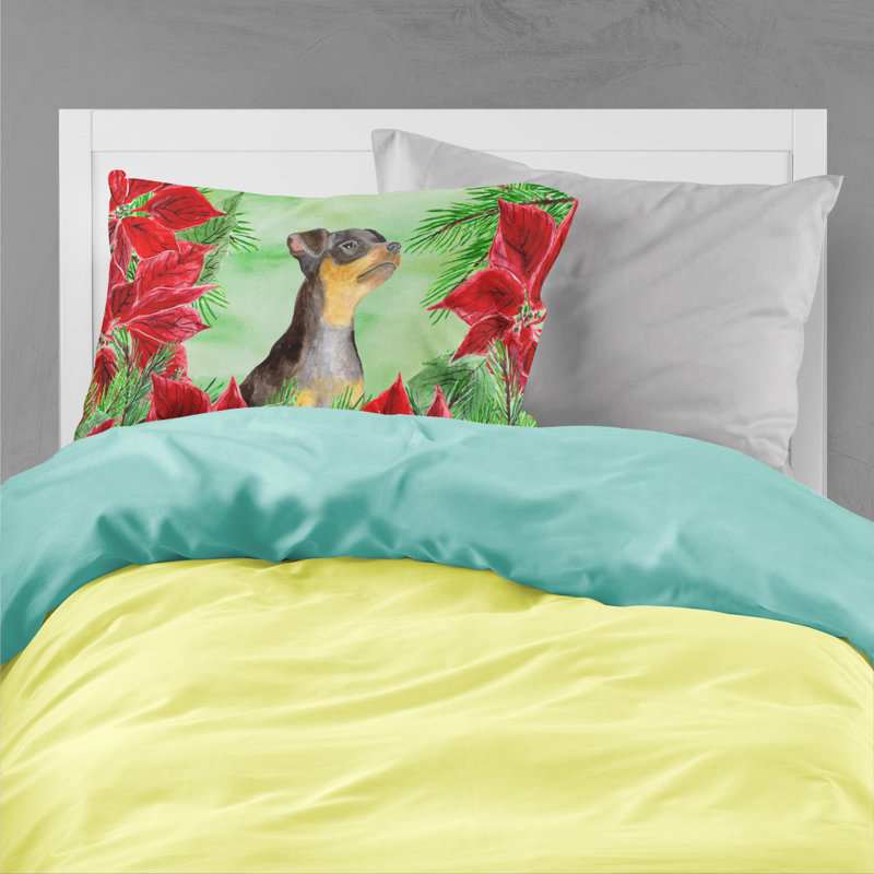 Taie d’oreiller poinsettas, Pinscher miniature #2