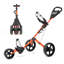 Chariot de golf avec poignée réglable et frein au pied – Conception pliable en 3 étapes, roues fluides de 28 cm, porte-carte de pointage, porte-gobelet et boîte de rangement pour le terrain de golf