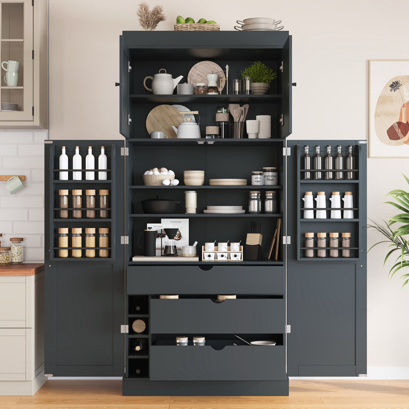 Garde-manger autoportant de 77 po de hauteur, Gris