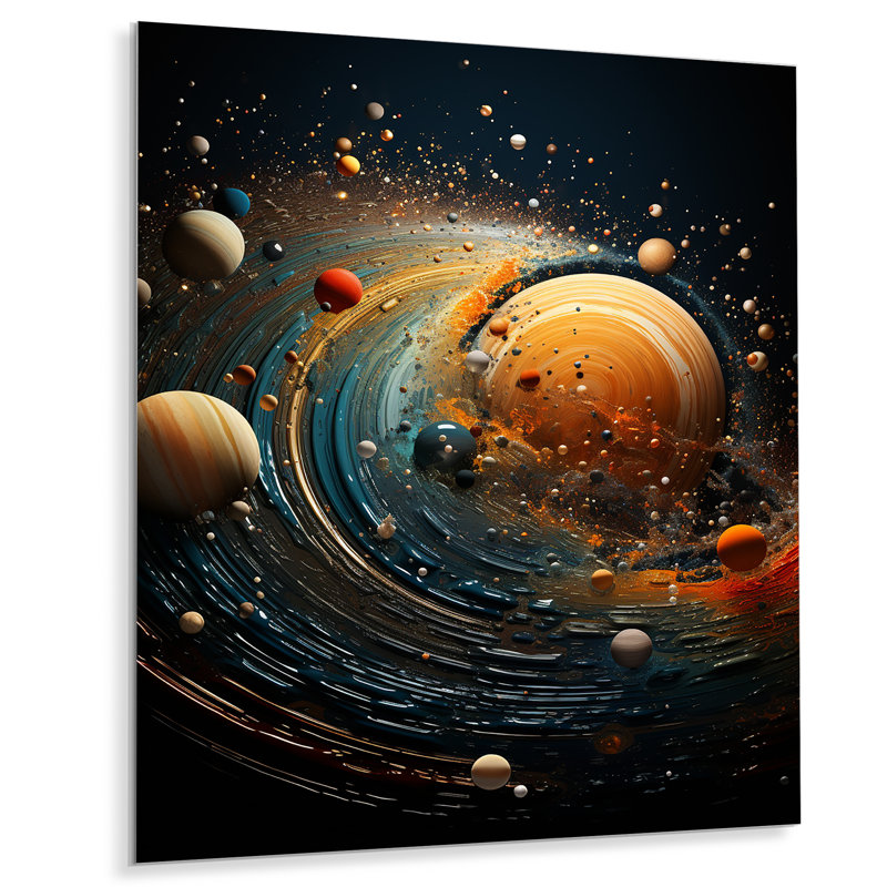 Cosmic Gravity Galaxies Distorsion - Art mural en métal sur la planète espace, null