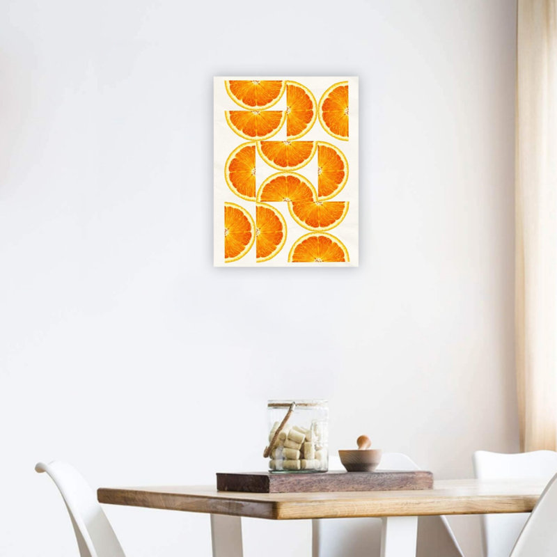 Bright Orange Fruit Premium Canvas Wall Art,24 x 18 Inch,Home Decor for Living Room Bedroom