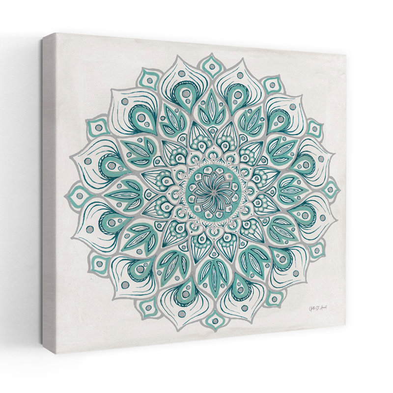 Spirale mandala, art floral vert, H 18 po x l 18 po