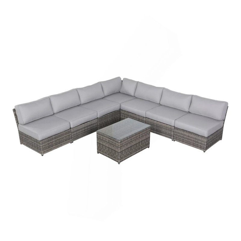 Fully Assembled 6-Person Wicker Patio Seating Group With Cushions, Brown