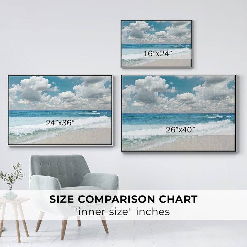 «Beach Bliss», reproduction sur toile, H 27 po x l 41 po x P 2 po, Blanc