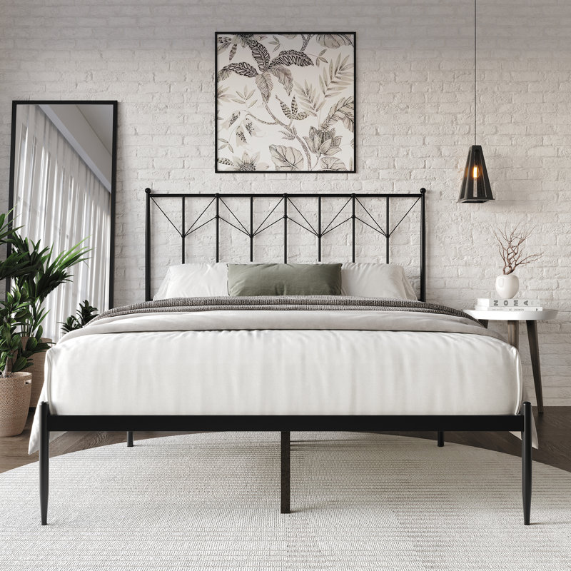 Kricia Metal Open-Frame Bed, Black, Twin