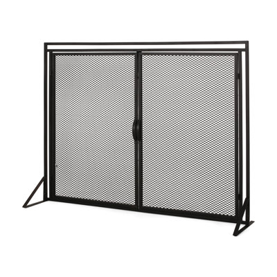 Pare-étincelles en fer noir mat - renforcé, H 30,68 po x l 40,33 po