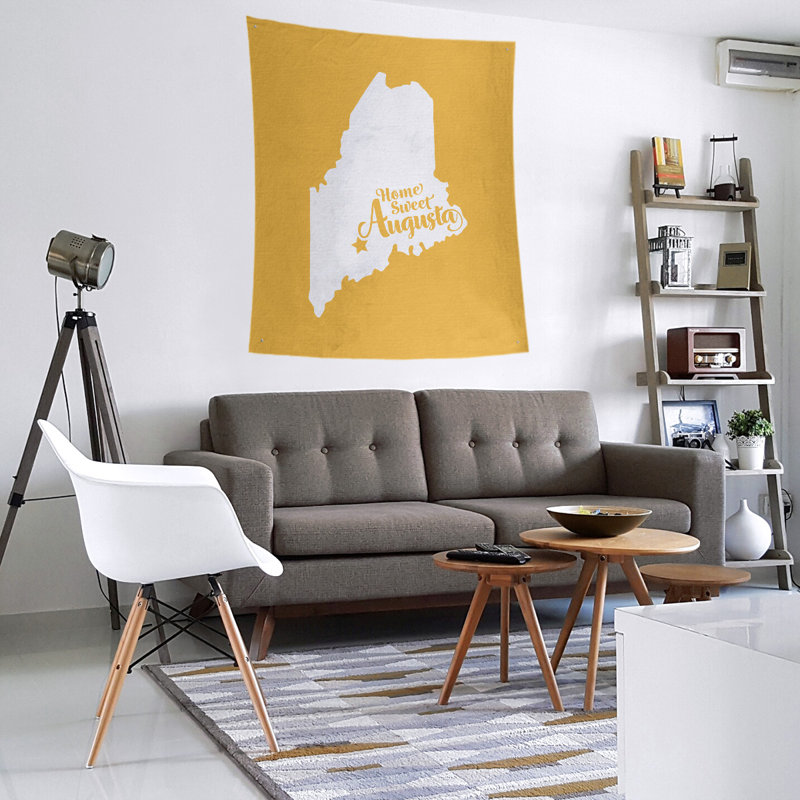 Machine Tapestry - Rod Included, 60" H x 51" W, Yellow