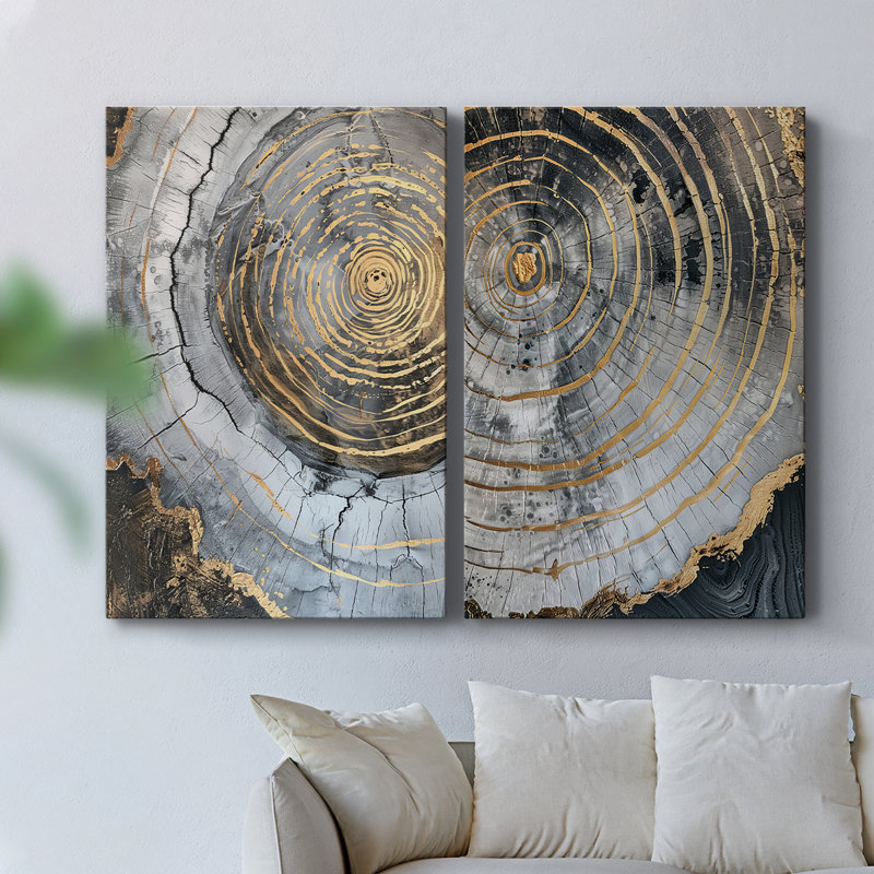 ABSTRACT Series CL XXXVII - Toile tendue avec châssis de qualité supérieure - Prêt à être accroché, H 27 po x l 36 po
