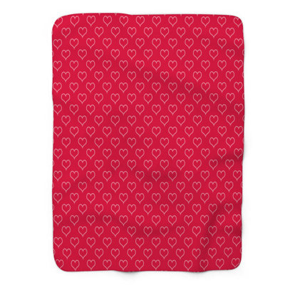 Pink Hearts Serene - 1 Piece Premium Sherpa Blanket