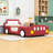 Upholstered Twin Race Car-Inspired Platform Bed With Guardrails And Sturdy Slats-1550181454