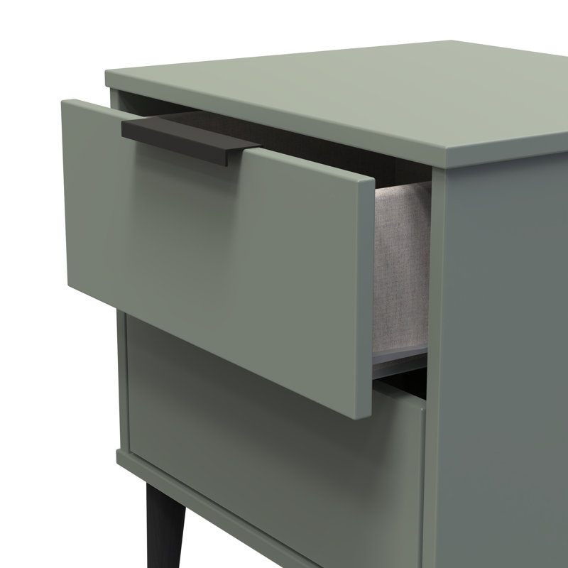 Turah 45cm W Manufactured Wood Bedside Table, Reed Green