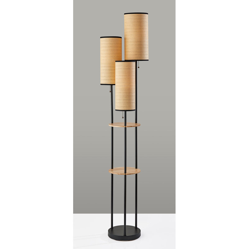Cylee 68.5'' Black Tray Table Floor Lamp Set