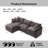 105" Modular Sectional Couch,Upholstered Soft Chenille Fabric Sofa,3 Seater With Ottoman L Shape Sofa-581127992
