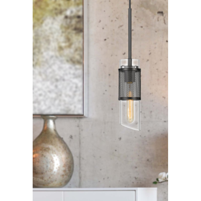 Luminaire suspendu cylindrique à 1 lumière