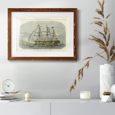 Antique Clipper Ship I - mat et encadré sous verre acrylique, grand art mural de salon