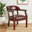 Chaise d'invité Elon, garniture cloutée en laiton, acajou, vinyle oxblood bourgogne-118318890
