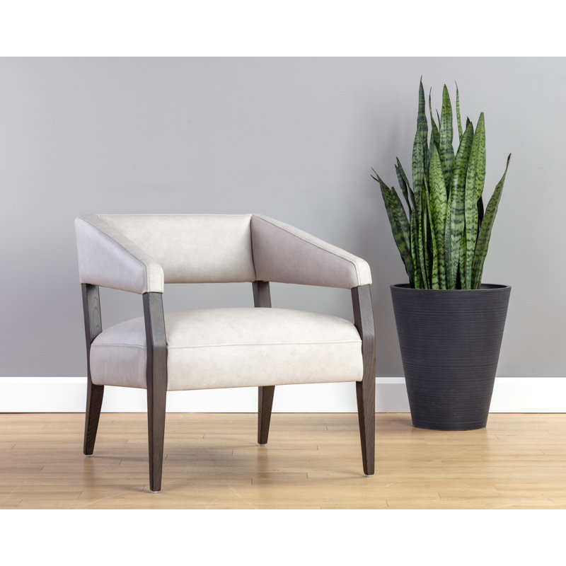 Carlyle Lounge Chair, Grey Genuine Leather