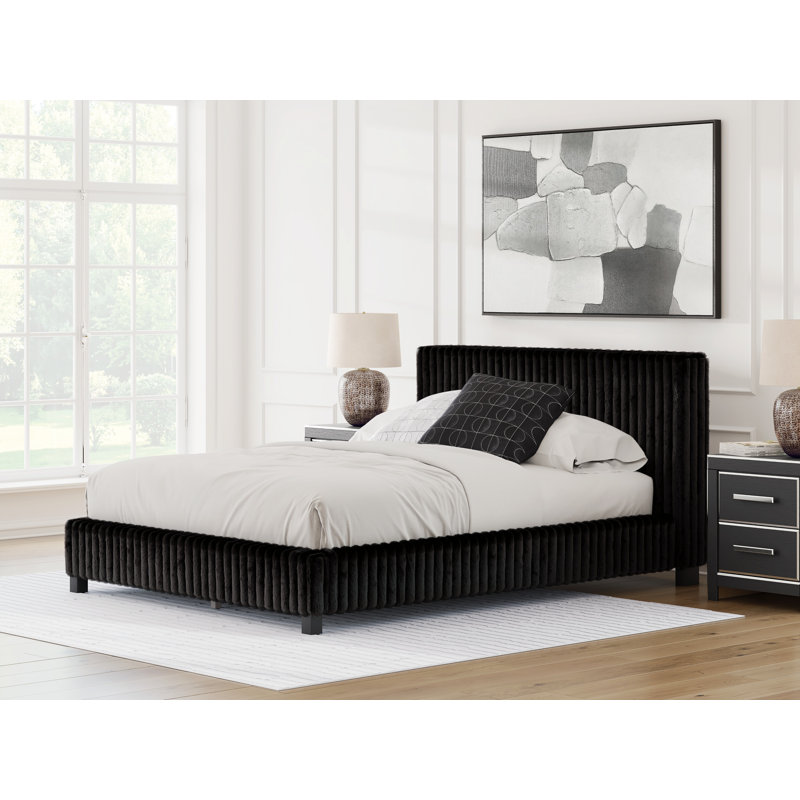 Grand lit tapissier Laurentis, Noir, Grand