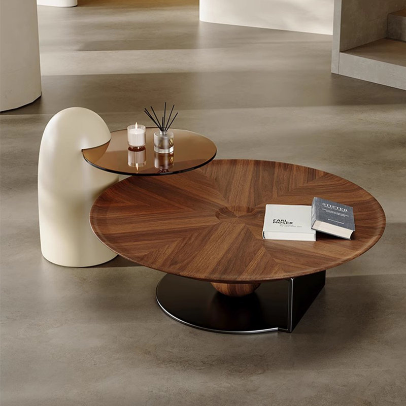 Table à thé en bois de style italien, H 13,7 po x L 31,5 po x l 31,5 po