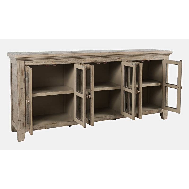 Buffet en bois d'acacia massif Knorr, Gris patiné