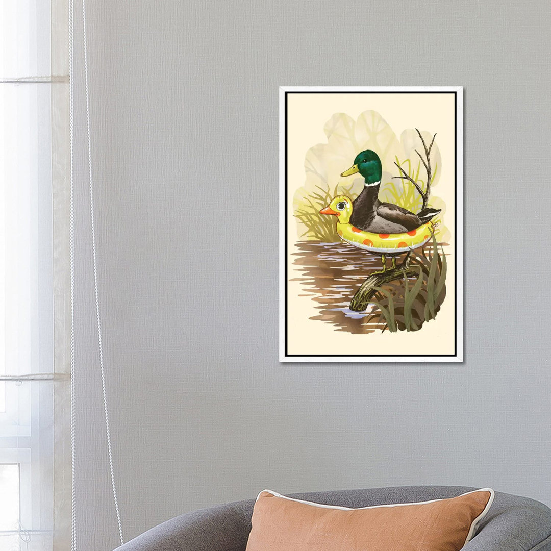 Duck In Training von Steven Rhodes - Galerie-verpackte Leinwand Giclée