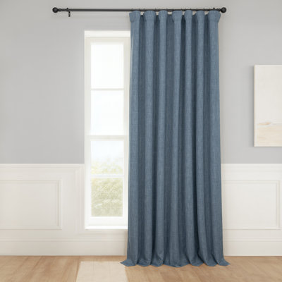 Ottis Faux Linen Room Darkening Curtain Panel 