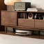 Walnut Wood TV Stand with Open Shelf-1918908293
