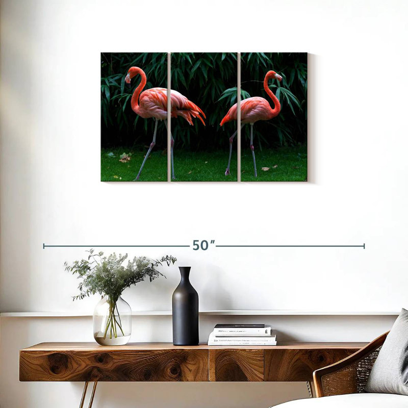 Brampt Two Sassy Flamingos, 20" H x 33" W