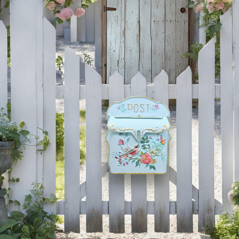Boîte aux lettres murale rétro pour la maison à l'extérieur de la boîte aux lettres de porte en métal de style antique charme nostalgique décoration de jardin maison de campagne