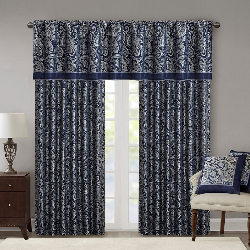 Curtain Panel Pair(2 Pcs Window Panels), 50" W x 84" L, Navy