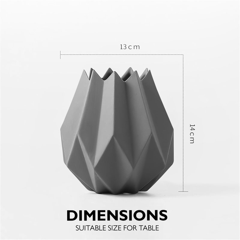 Curtavious Ceramic / Porcelain Floor Vase, Grey