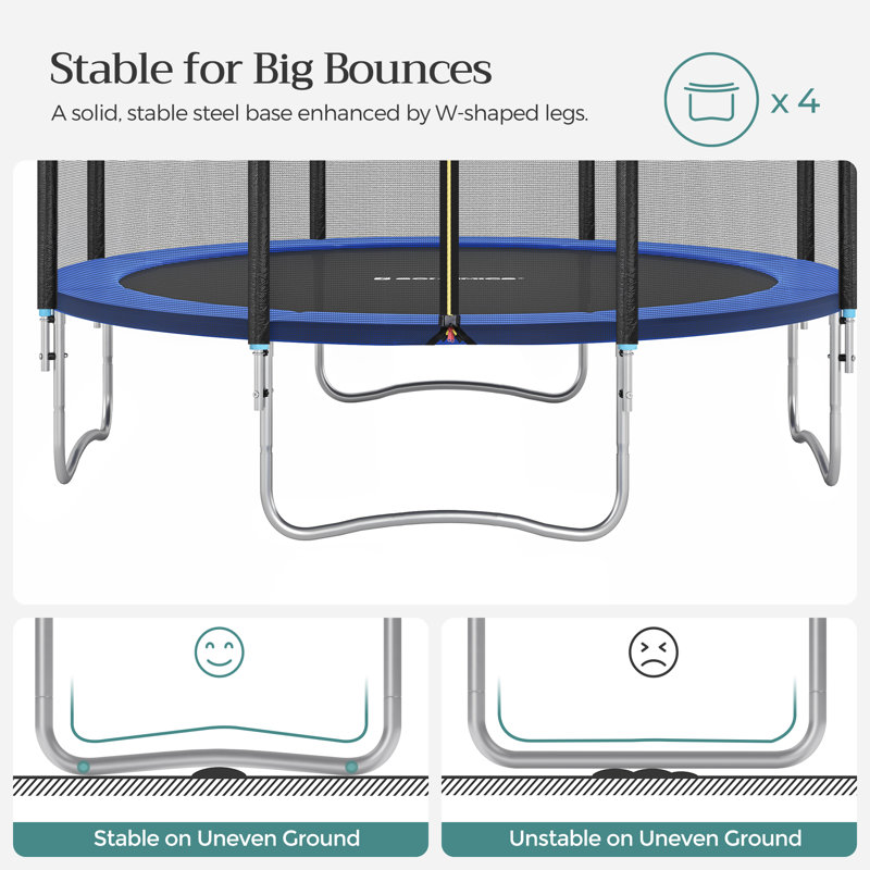 10' Trampoline with Safety Enclosure, 256cm H x 305cm W x 305cm D