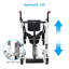 Fauteuil roulant portable 4-en-1, douche à relevage hydraulique et commode de chevet avec dossier