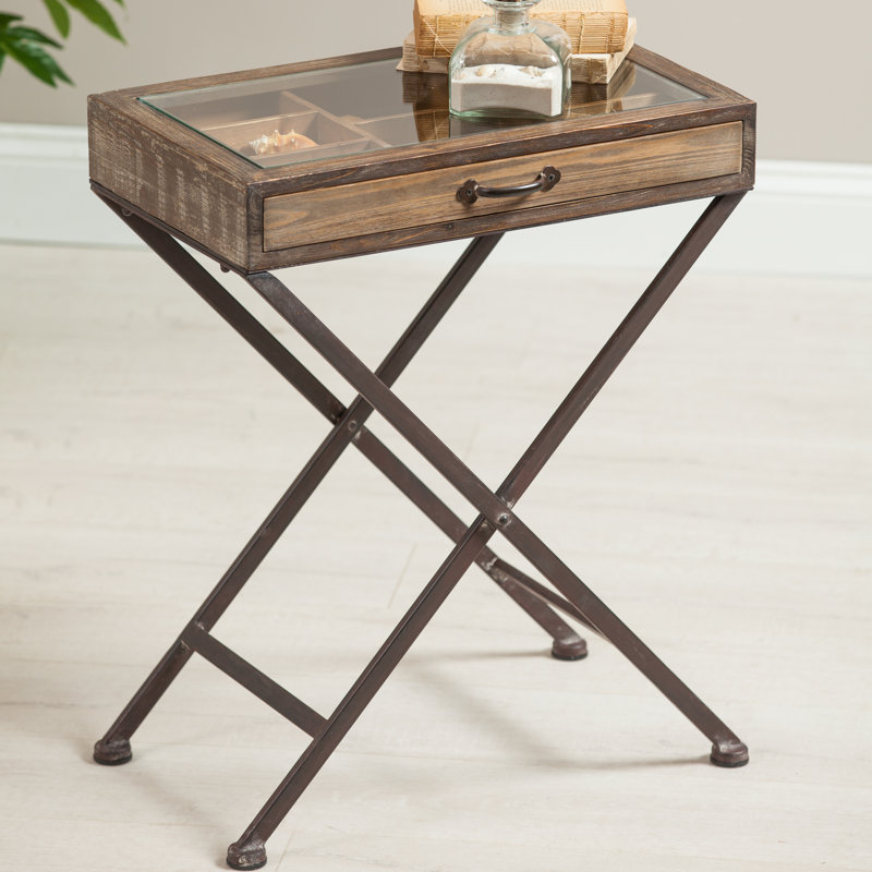 Circe Solid Wood Top End Table