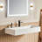 Pensen 36"x18" Matte White Solid Surface Rectangular Wall Mount Bathroom Sink
