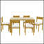 Ensemble de table de salle à manger 7 pièces pour 6 personnes, en bois massif avec chaises rembourrées pour la cuisine et la salle à manger-1342686177-1342686207