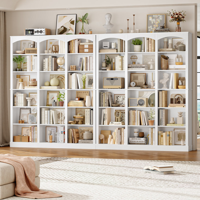 Bibliothèque standard avec tablettes réglables Huckins, Blanc