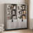 70.8" Rustic Tall Bookcase with Doors, 5-Tier Wooden Bookshelf with Adjustable Shelves & Metal Legs