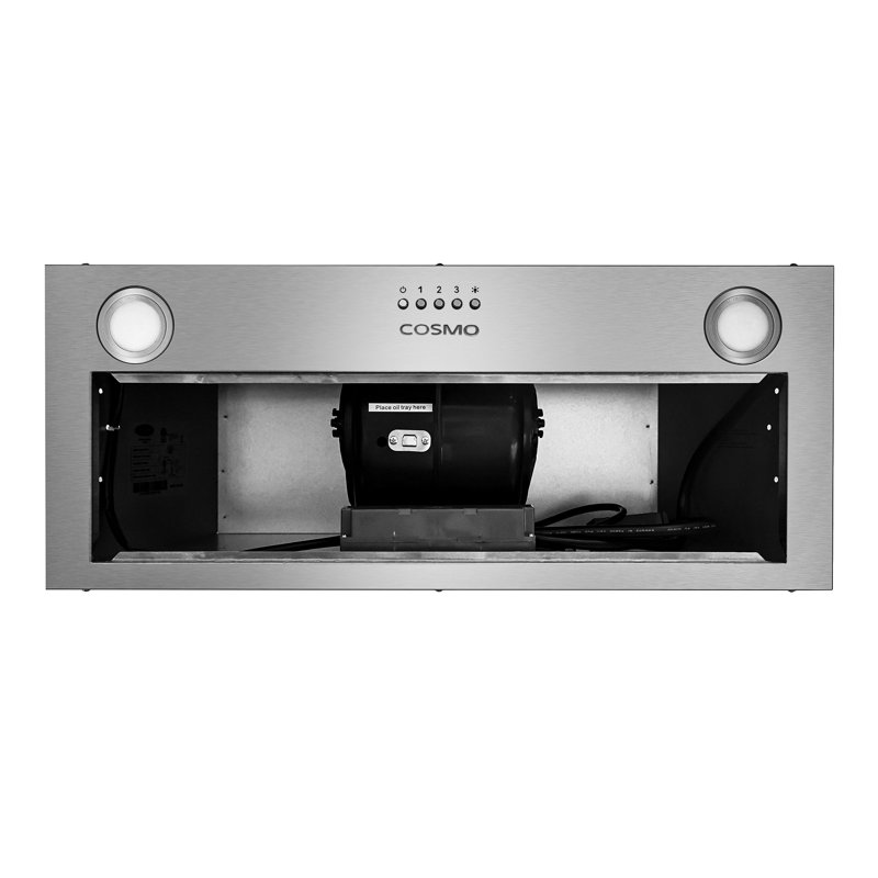 Cosmo 30 in. Lumin Collection Ducted Insert Range Hood, Button Controls, LED Lights, Permanent Filters, Stainless Steel