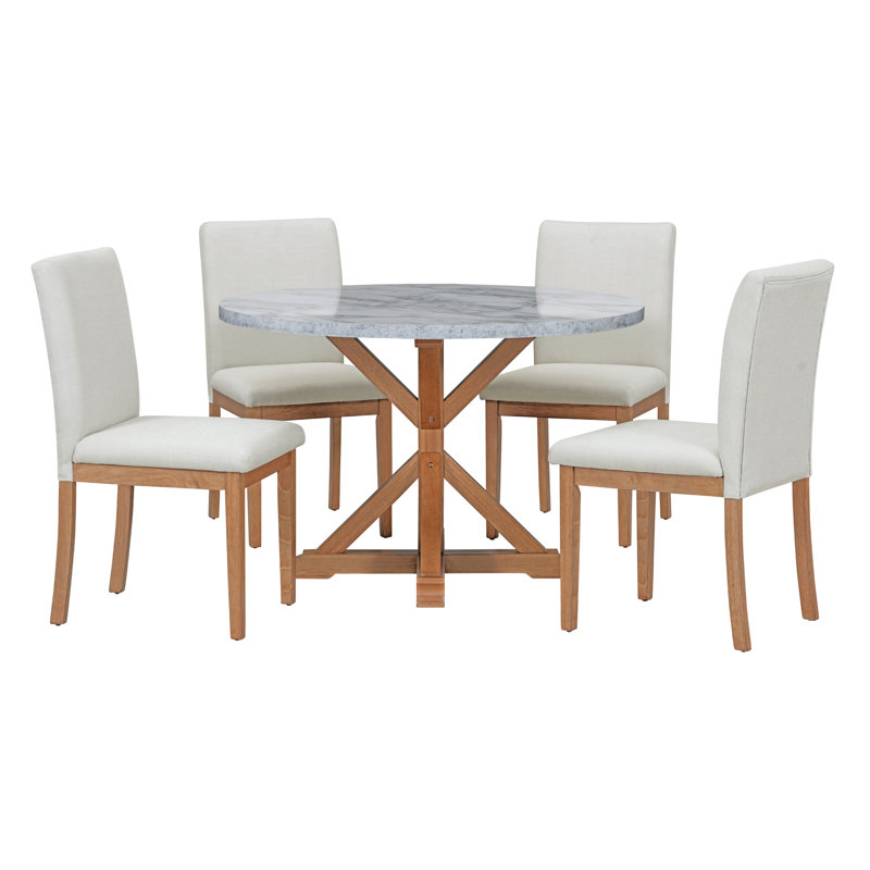Jasyah 4 - Person Dining Set, Naturel, Beige / Naturel