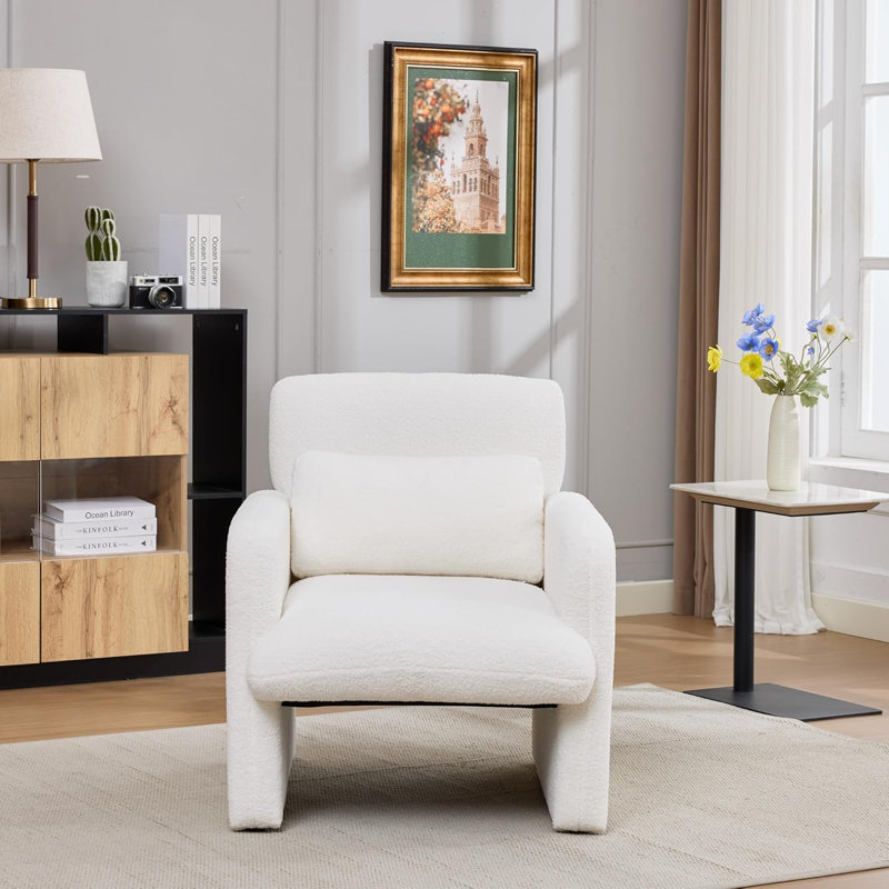 Chaise d'appoint rembourrée en velours Teddy