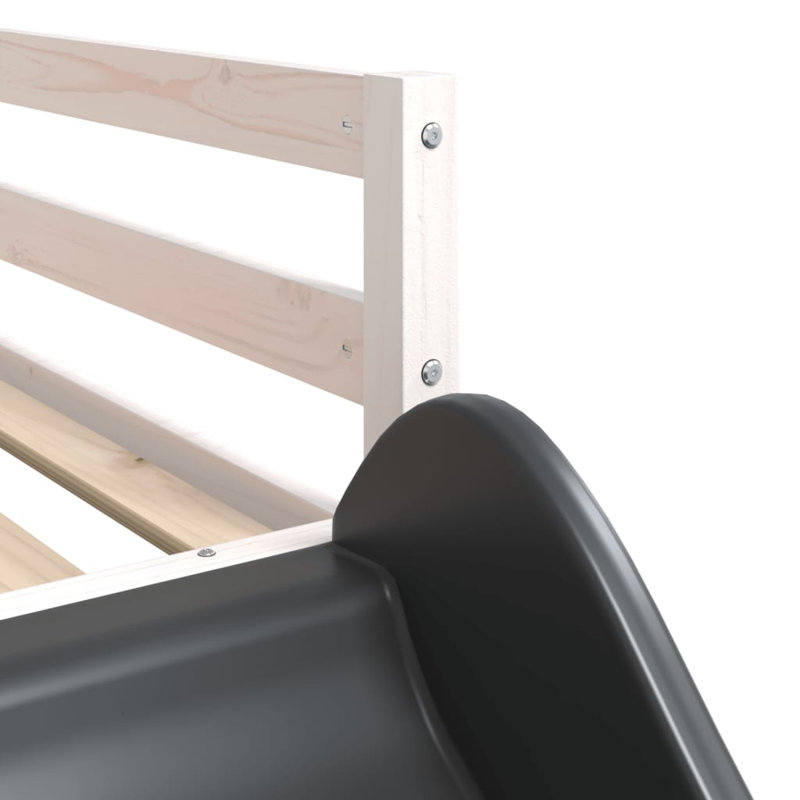 Inness Bunk Bed Themed Beds with Trundle Included, Black, Single (90 x 200 cm), White