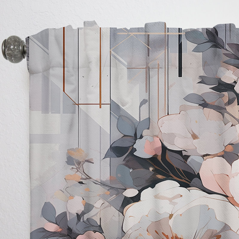 Peony Serene Charm I - Rideau moderne - Velours obscurcissant - 1 panneau, L 52 po x L 108 po
