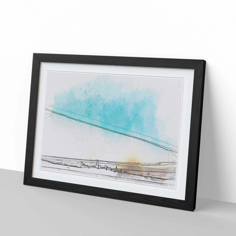 View of San Francisco in California in Abstract - Picture Frame Graphic Art Print, Black, 50cm H x 76cm W x 2cm D